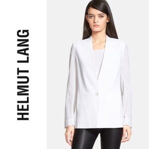 HELMUT LANG Torsion White Cream Stretch Crepe Cutout Blazer Jacket 10